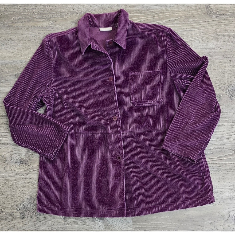 Vintage Nordstrom‎ Womens Corduroy Button Up Jacket Shirt XL